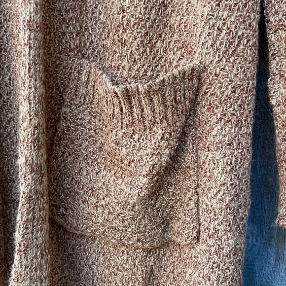 Love Ellie Cappuccino Longline Pointelle Duster Cardigan Size M NWOT Cozy Layer - Picture 7 of 12